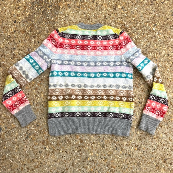 GAP Fair Isle Crazy Lambs Wool Blend  Multistripe Pullover Sweater Size M - Picture 10 of 10